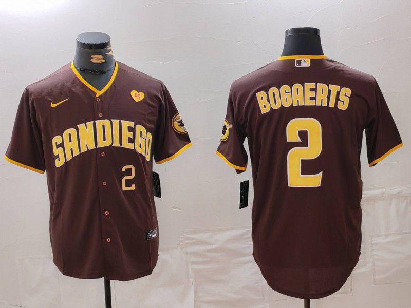 Men San Diego Padres #2 Bogaerts Brown Game 2024 Nike MLB Jersey style 5